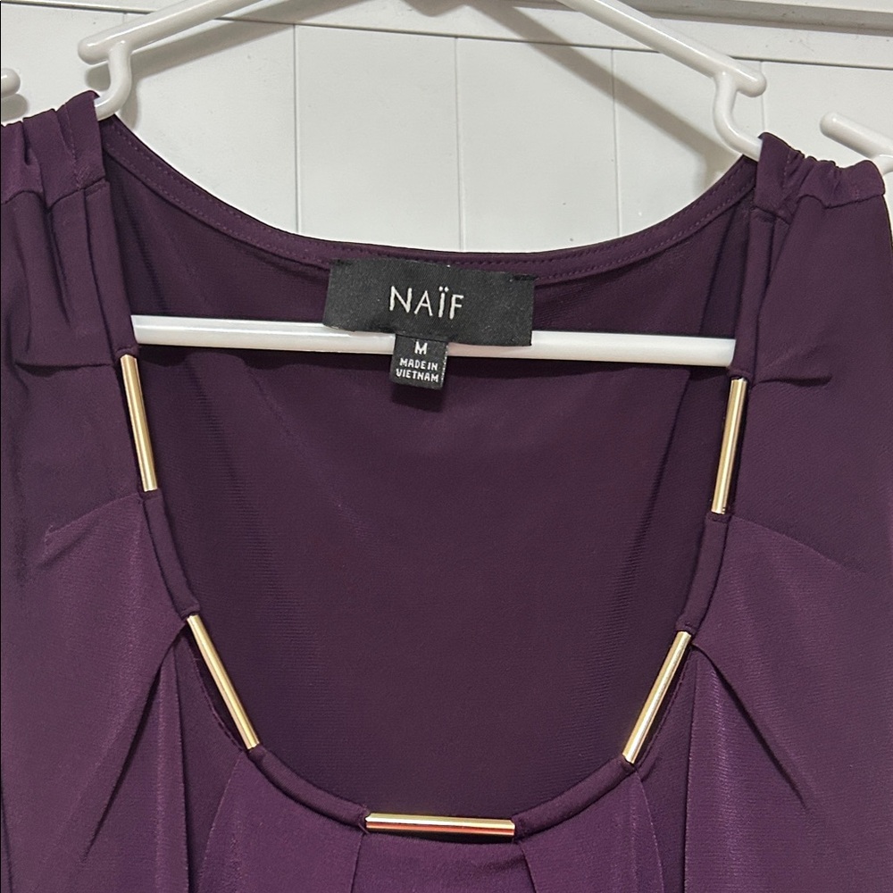 NAIF Deep Purple Top with Gold Detailing